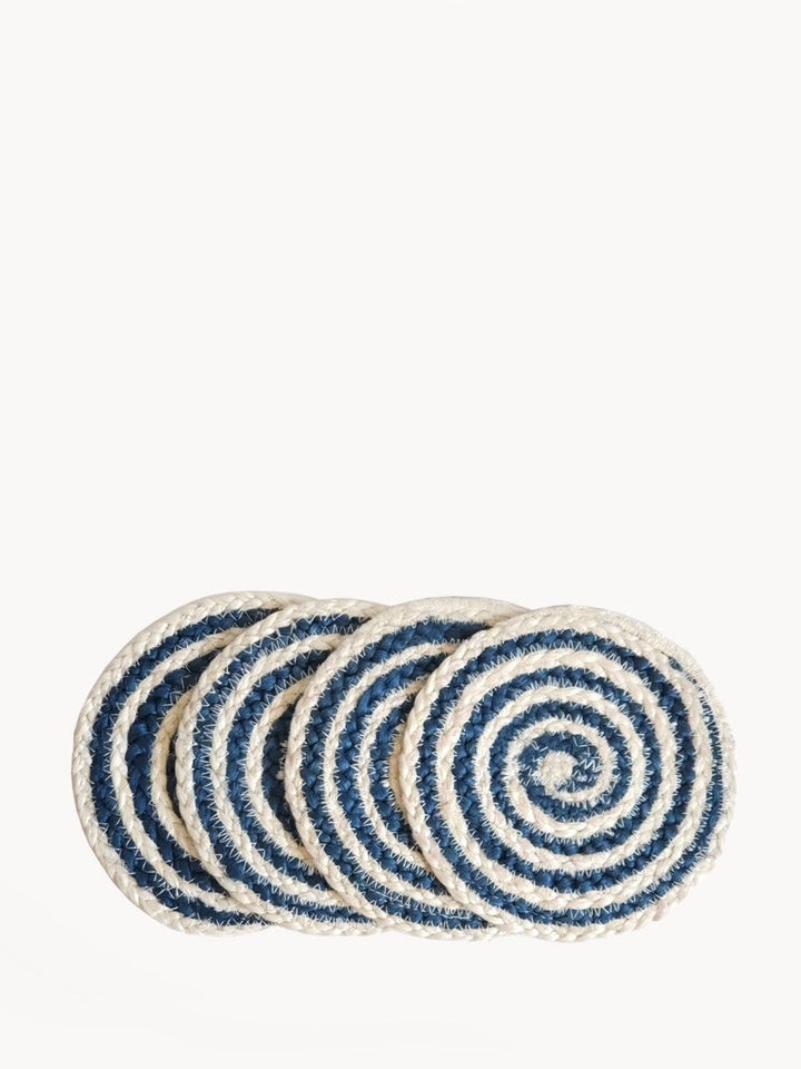 Kata Spiral Coaster Trivet - Blue (Set of 4)-0