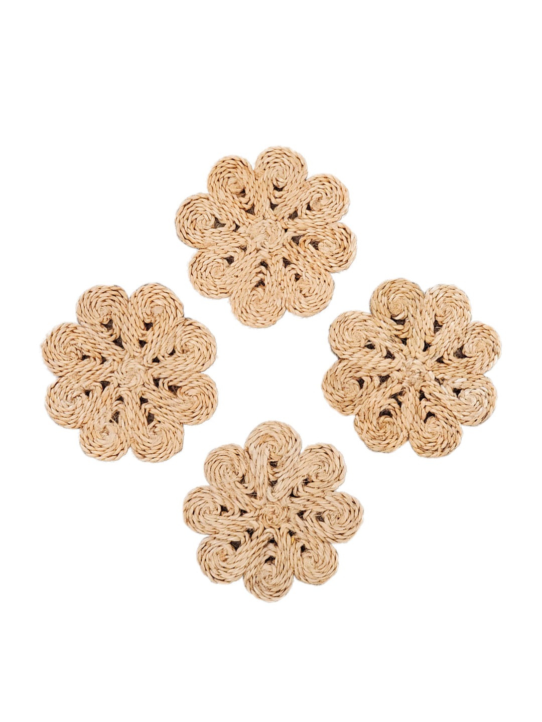 Jute Flower Drink Coaster (Set of 4)-3