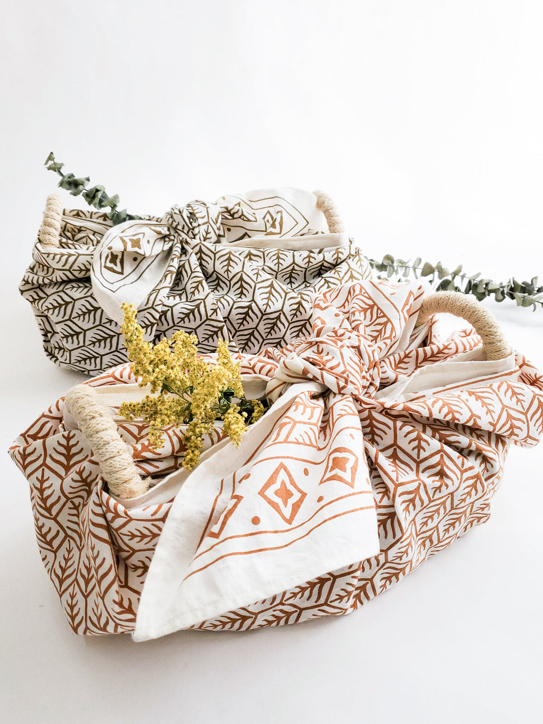 Bread Warmer & Basket Gift Set with Tea Towel - Flower-7