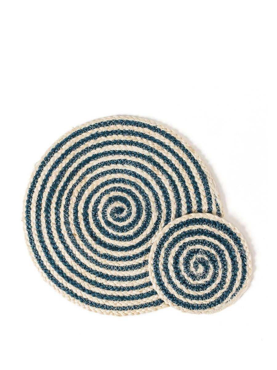 Kata Spiral Coaster Trivet - Blue (Set of 4)-4