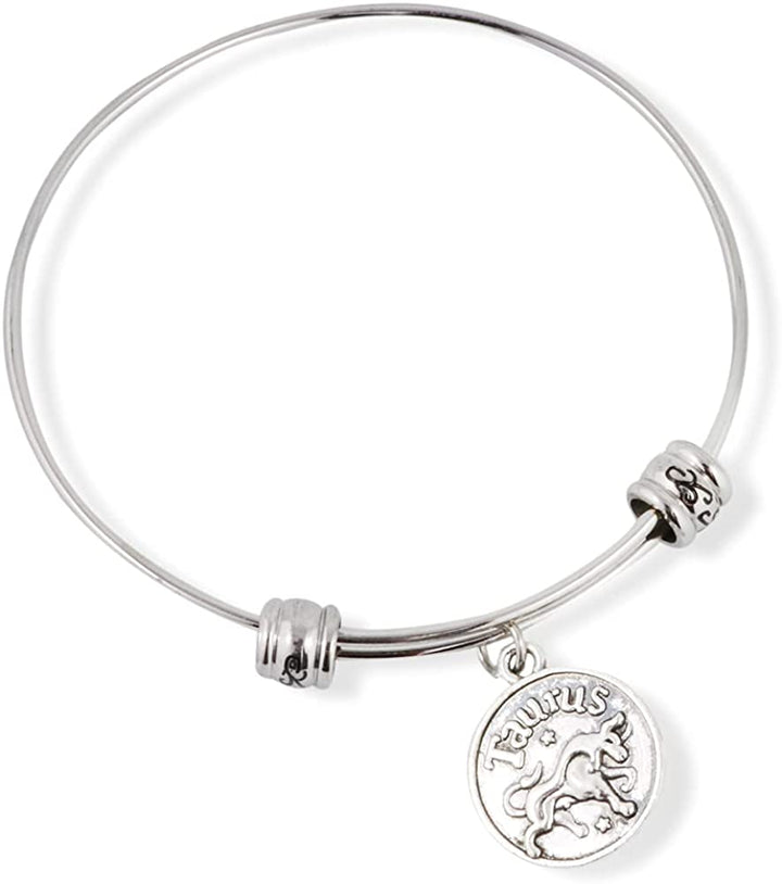 Taurus Horoscope Astrology Fancy Charm Bangle-0