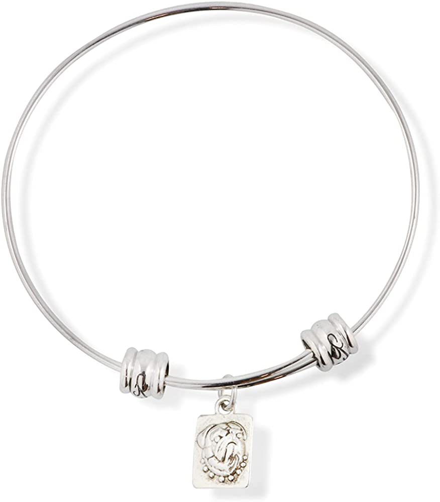 Pug Dog on a square Fancy Charm Bangle-0