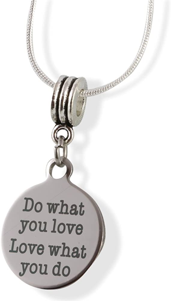 " Do What You Love Love What you Do" Snake Chain Necklace-0