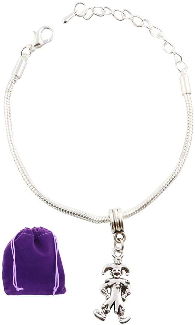 Jester Bracelet | Joker Court Jester Stainless Steel Snake Chain Charm Bracelet-0