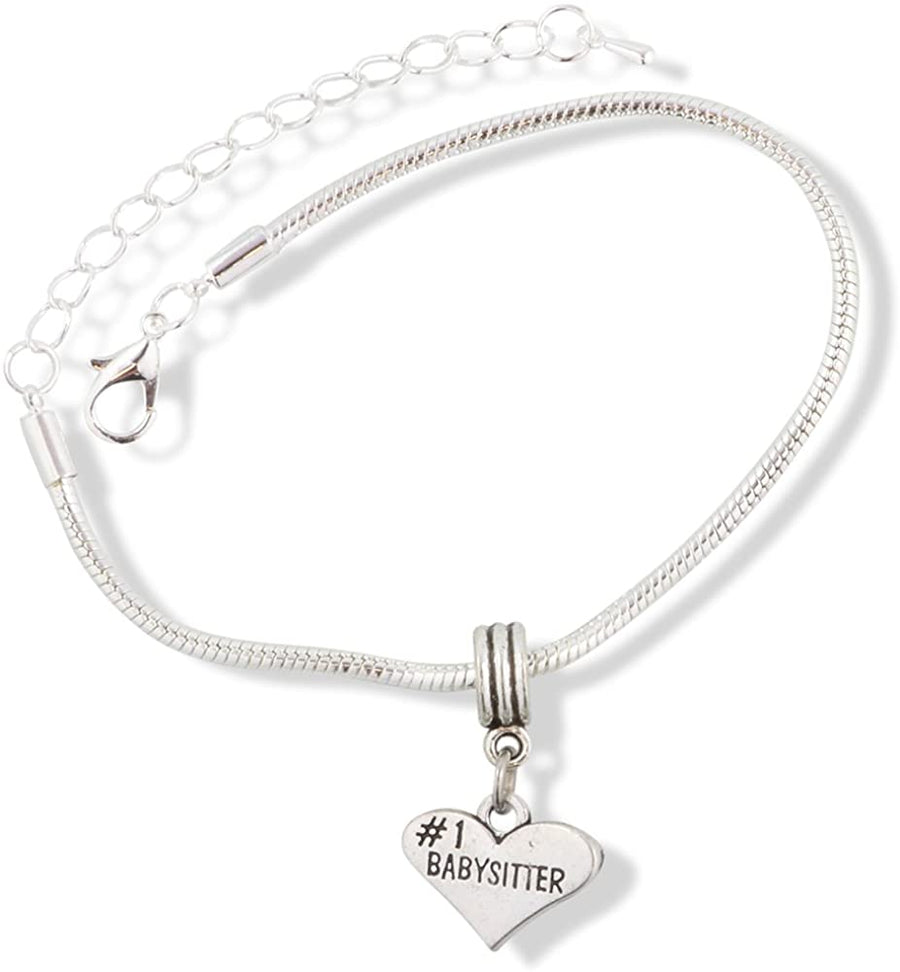 EPJ Babysitter Bracelet | #1 Baby Sitter Stainless Steel Snake Chain Charm Bracelet-0