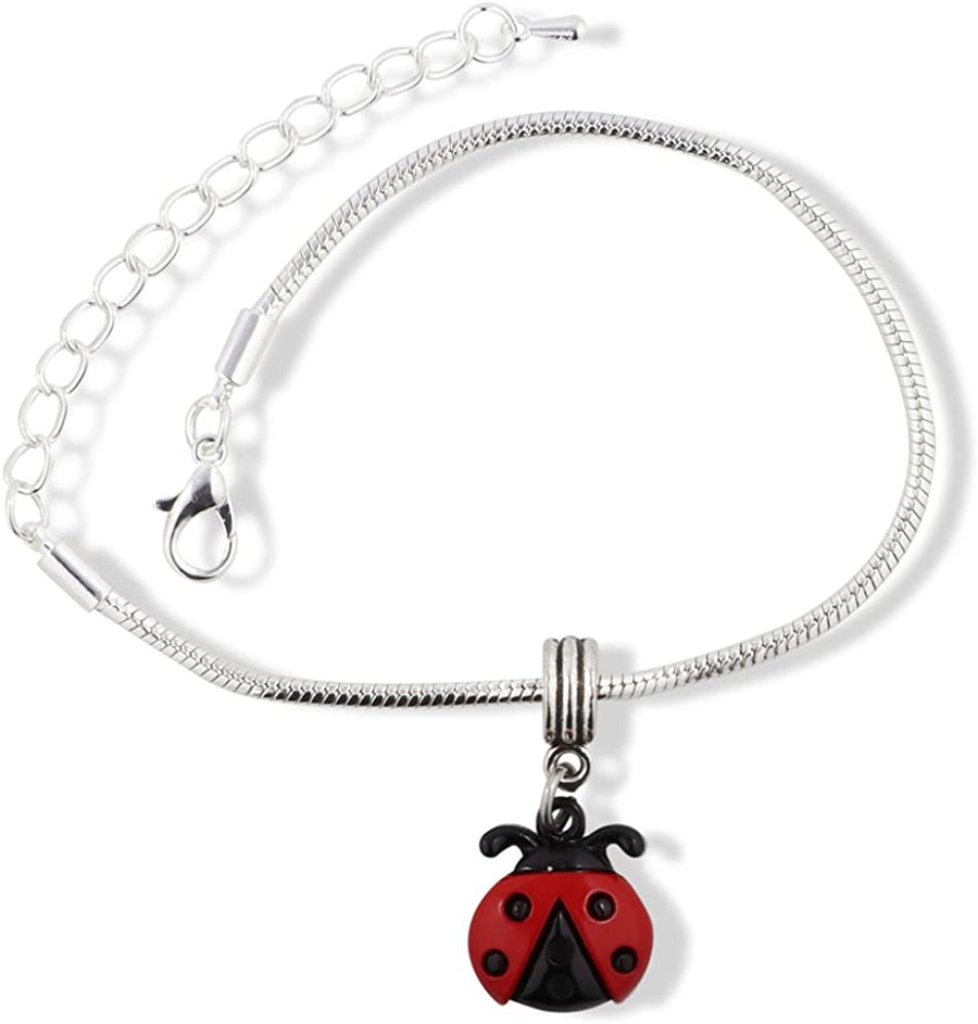 EPJ Ladybug Bracelet | Stainless Steel Snake Chain Charm Bracelet-0