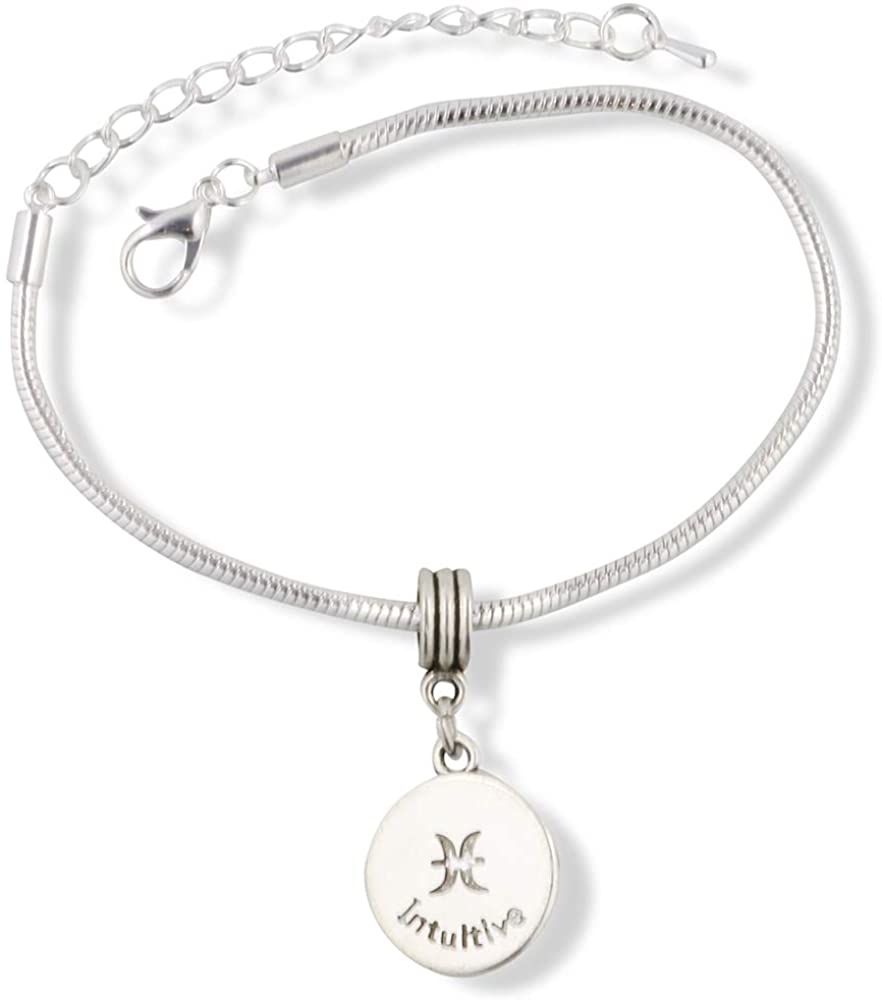 Pisces Gifts for Women | Hypoallergenic Stainless Steel Snake Chain Charm Bracelet Pisces Bracelet and Zodiac Bracelet A Perfect Pisces Gift or Pisces Jewelry for Women and Men-1