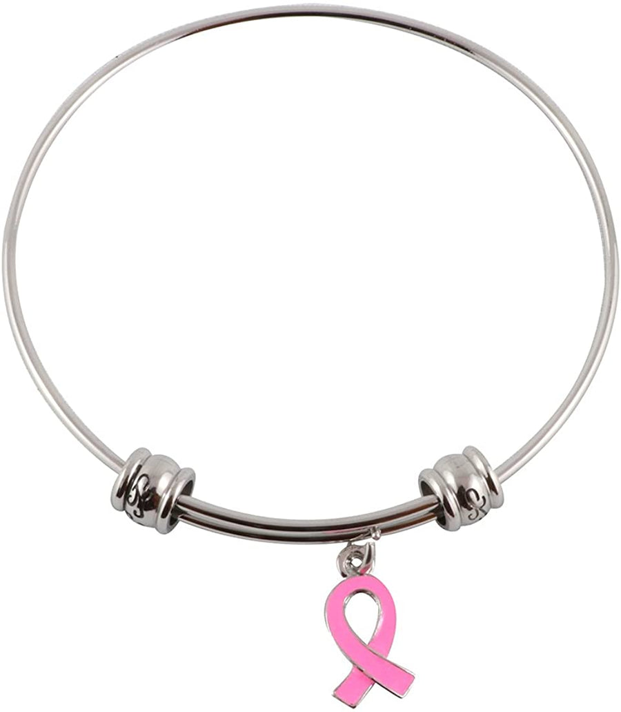 Emerald Park Jewelry Pink Ribbon Fancy Bangle-0