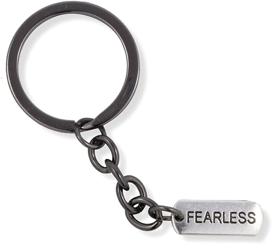 Emerald Park Jewelry Fearless Text Saying Charm Keychain-0