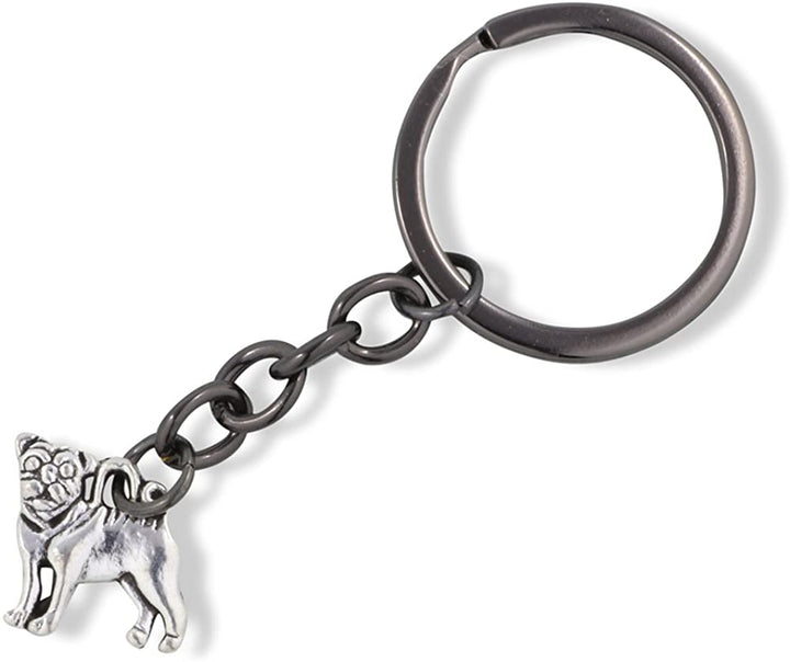 Emerald Park Jewelry Pug French Bulldog Dog Charm Keychain-0