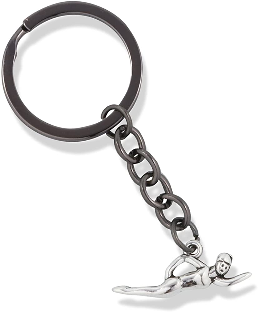 EPJ Swimmer with One Arm Forward and One Arm Back Charm Keychain-0