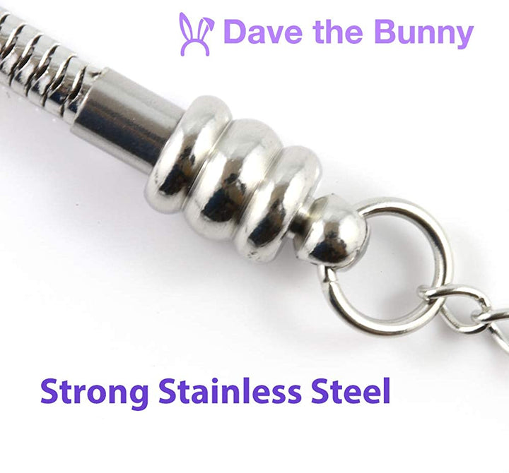 Dave The Bunny Pig Bracelet | Pink Pig Stainless Steel Snake Chain Bracelet-2