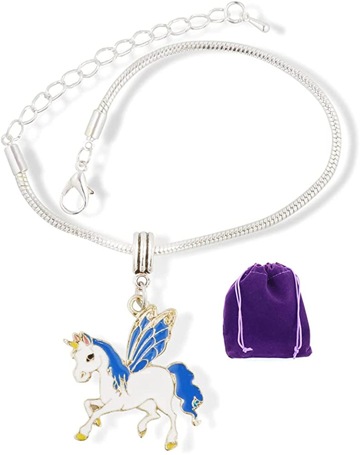 Pegacorn Bracelet | Unicorn Braclet with Wings Hypoallergenic Stainless Steel Snake Chain Charm Bracelet Unicorn Bracelet or Unicorn Bracelets for Teen Girls as a Unicorn Girls Bracelet or Alicorn-0