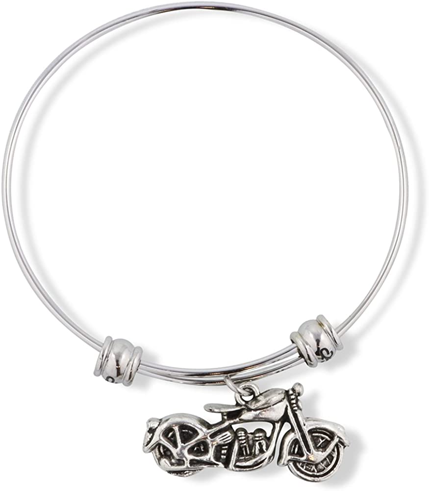 Emerald Park Jewelry Harley Motorcycle Fancy Charm Bangle-0