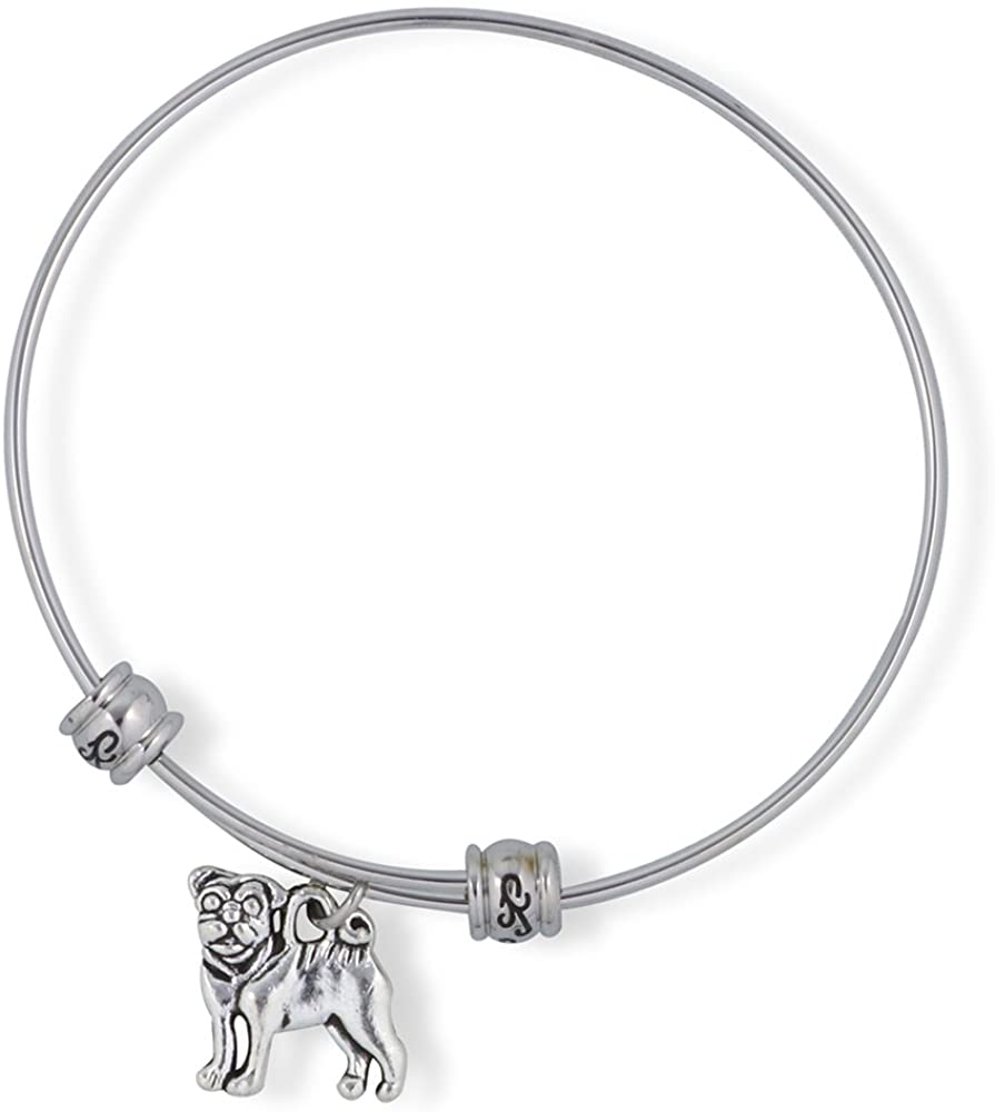 Pug French Bulldog Dog Fancy Charm Bangle-0