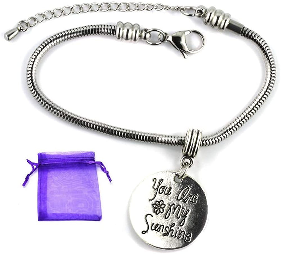 You are My Sunshine Bracelet | Stainless Steel Snake Chain Bracelet-0