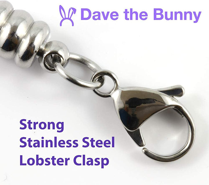 Dave The Bunny Pig Bracelet | Pink Pig Stainless Steel Snake Chain Bracelet-7