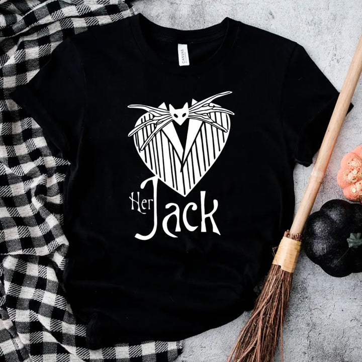 Her Jack & His Sally Couples Halloween Tee