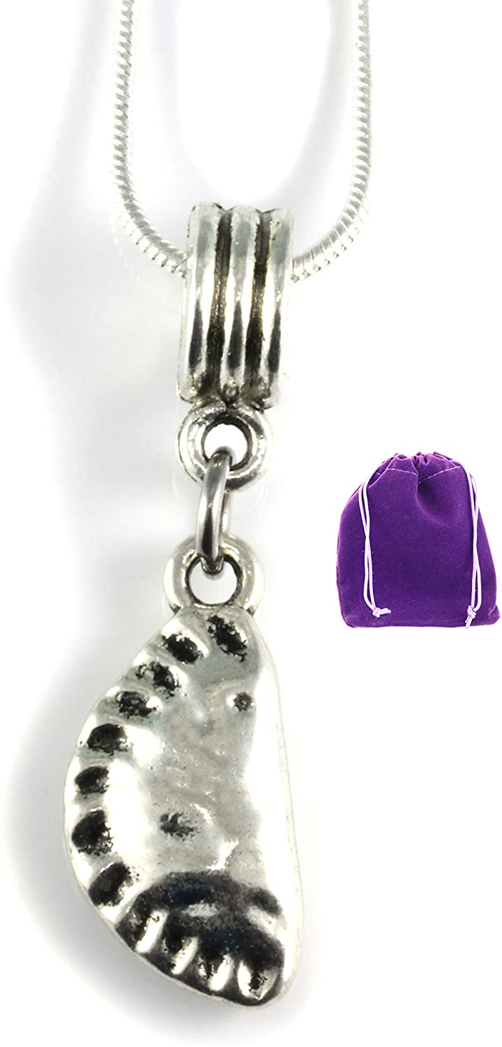 Pierogi Necklace | Dumpling Necklace a Food Jewelry Necklace on a 22 inch Silver Plated Snake Chain a Great Complement to your Pierogi Maker or Dumpling Mold Dumpling Maker Set helps make Polish Food-0