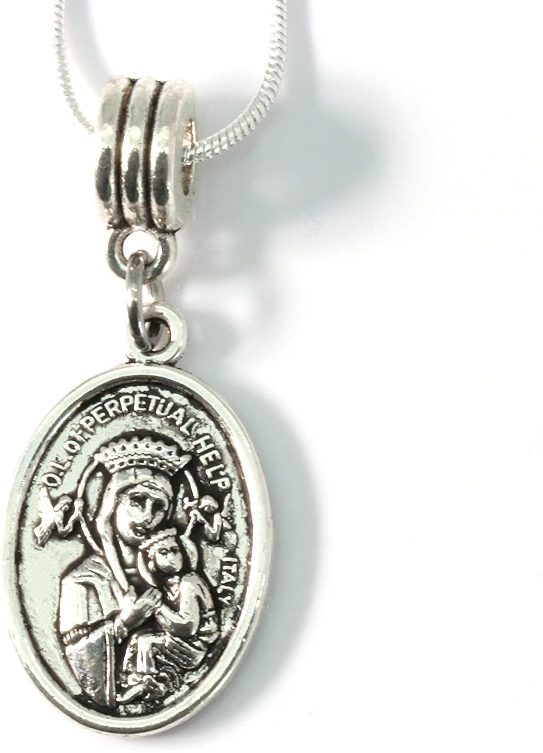 St Gerard Necklace for Pregnancy | Patron Saint of Pregnancy Charm Necklace St Gerard Pendant on a 22 inch Silver Plated Snake Chain Necklace with a Beautiful St Gerard Charm Fertility Charm for Women-6