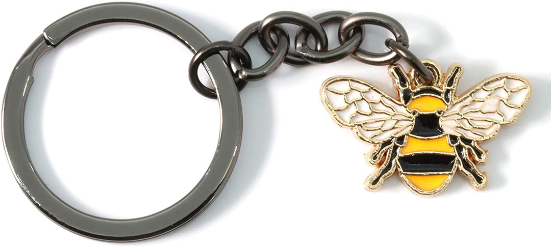 Bumble Bee Keychain | Bee Keychain with Black 1 Inch Ring with a Bumble Bee Charm Great for Women or Men or Anyone that Loves Bumblebee Accessories and Bee Keychains that are Cute Keychains for Women-0