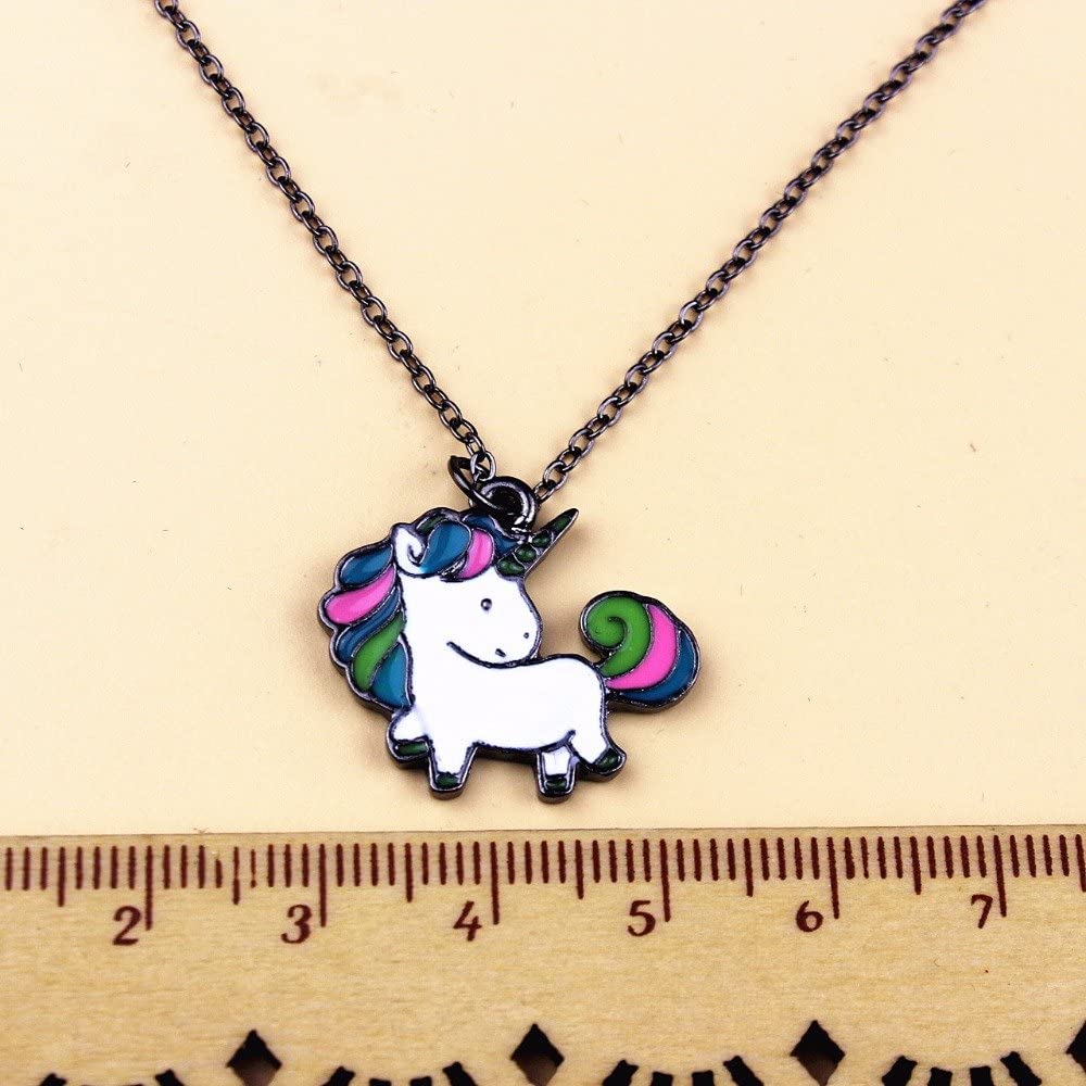 Unicorn Necklace | Jewelry Charm Stuff Unicorn Gifts for Women Men Pendant Accessories and Black Chain-2