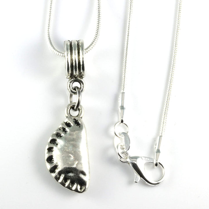 Pierogi Necklace | Dumpling Necklace a Food Jewelry Necklace on a 22 inch Silver Plated Snake Chain a Great Complement to your Pierogi Maker or Dumpling Mold Dumpling Maker Set helps make Polish Food-7