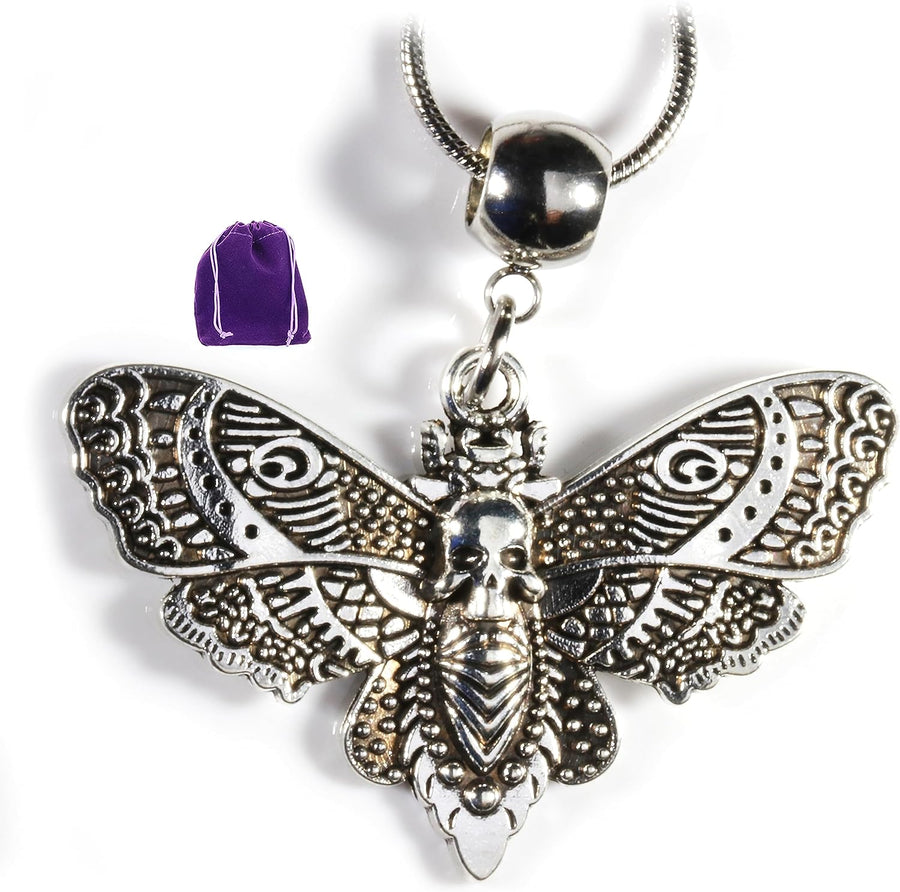 Dave The Bunny Gothic Jewelry for Men - Death Head Moth Necklace or Silver Butterfly Necklace for Women-0