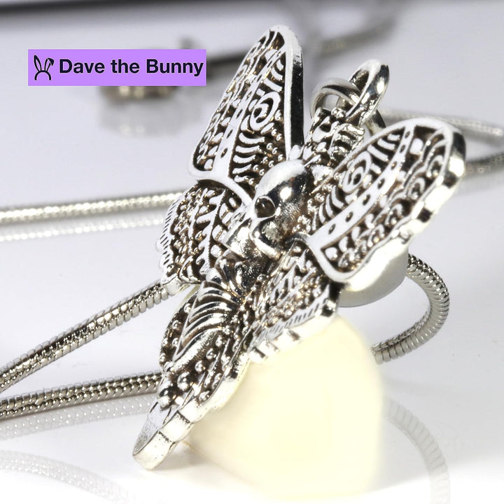 Dave The Bunny Gothic Jewelry for Men - Death Head Moth Necklace or Silver Butterfly Necklace for Women-5