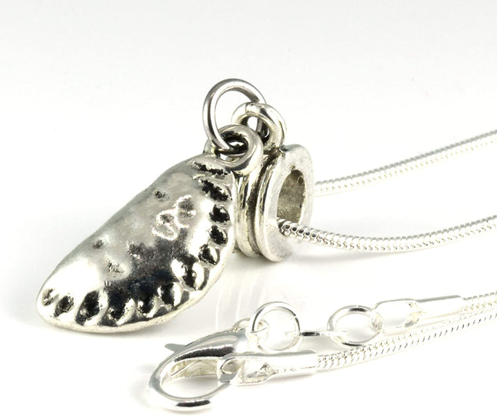 Pierogi Necklace | Dumpling Necklace a Food Jewelry Necklace on a 22 inch Silver Plated Snake Chain a Great Complement to your Pierogi Maker or Dumpling Mold Dumpling Maker Set helps make Polish Food-4