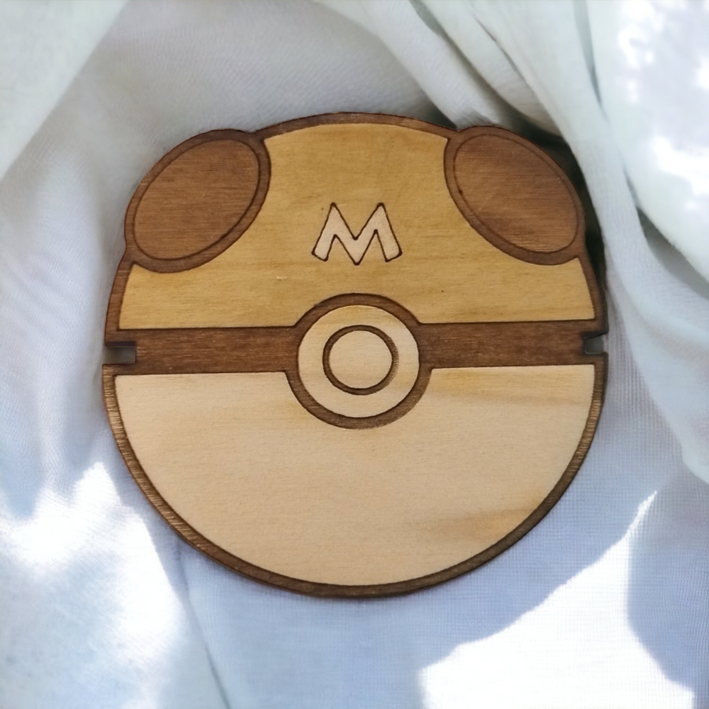 Set of 6 Pokeball Wooden Coasters - Handmade Gift - Housewarming - Wood Kitchenware-2