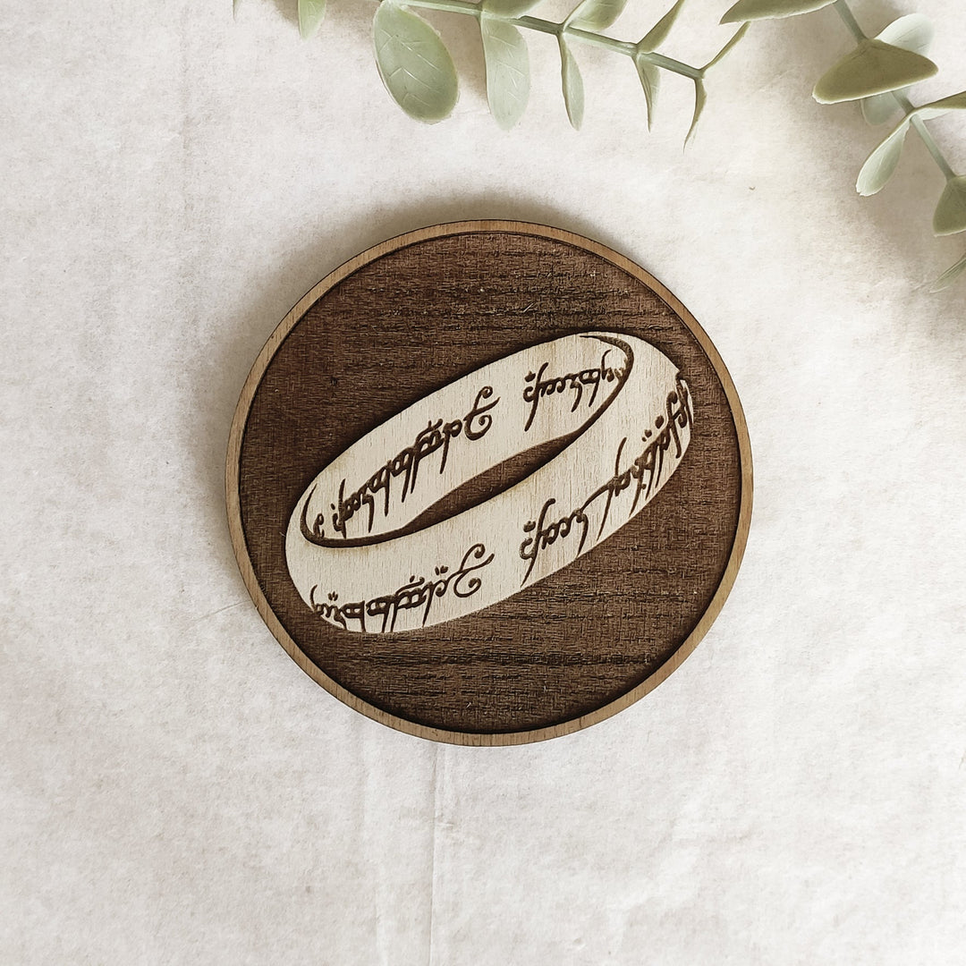 Set of 6 Lord of The Rings Wooden Coasters - Handmade Gift - Housewarming - Wood Kitchenware - LOTR-3