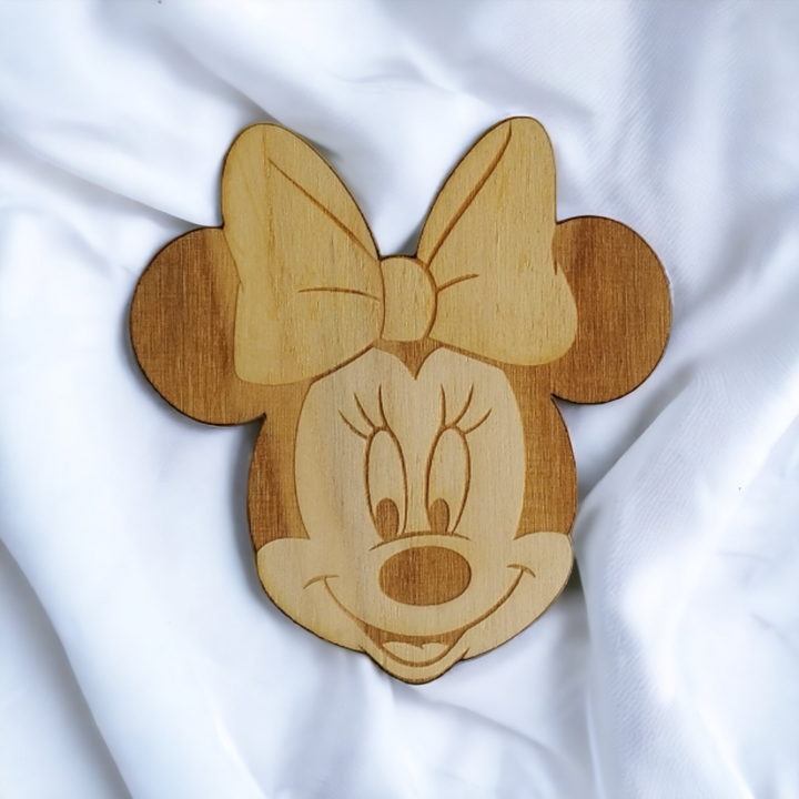 Set of 6 Disney Wooden Coasters - Handmade Gift - Housewarming - Wood Kitchenware - Mickey-6