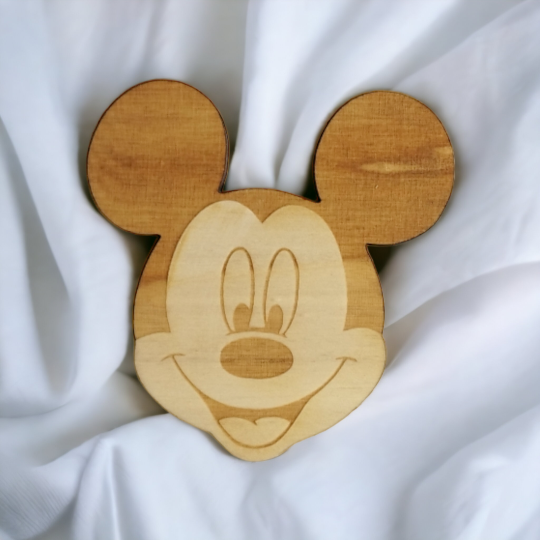 Set of 6 Disney Wooden Coasters - Handmade Gift - Housewarming - Wood Kitchenware - Mickey-7