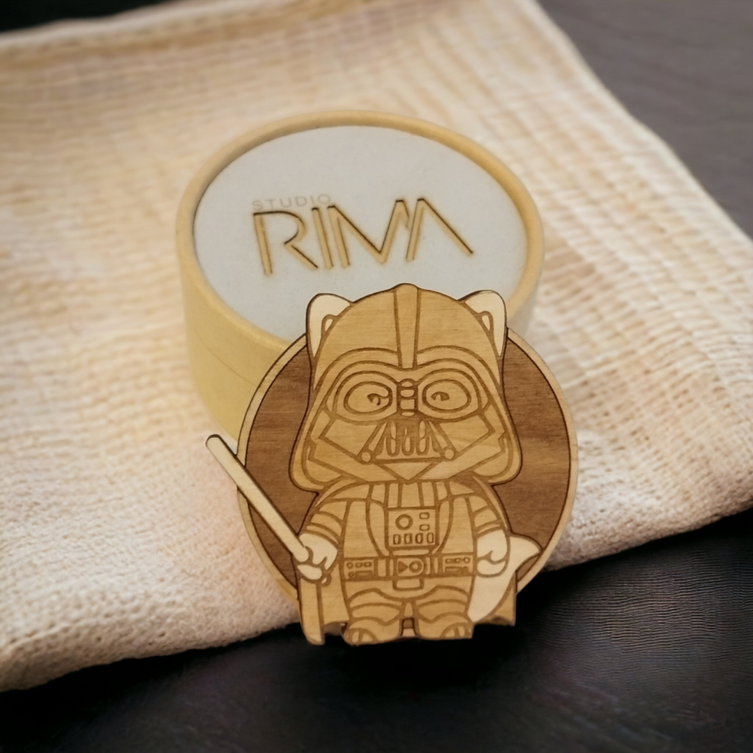 Set of 6 Star Wars Cat Wooden Coasters - Handmade Gift - Housewarming - Wood Kitchenware - Baby Yoda - The Mandalorian-7