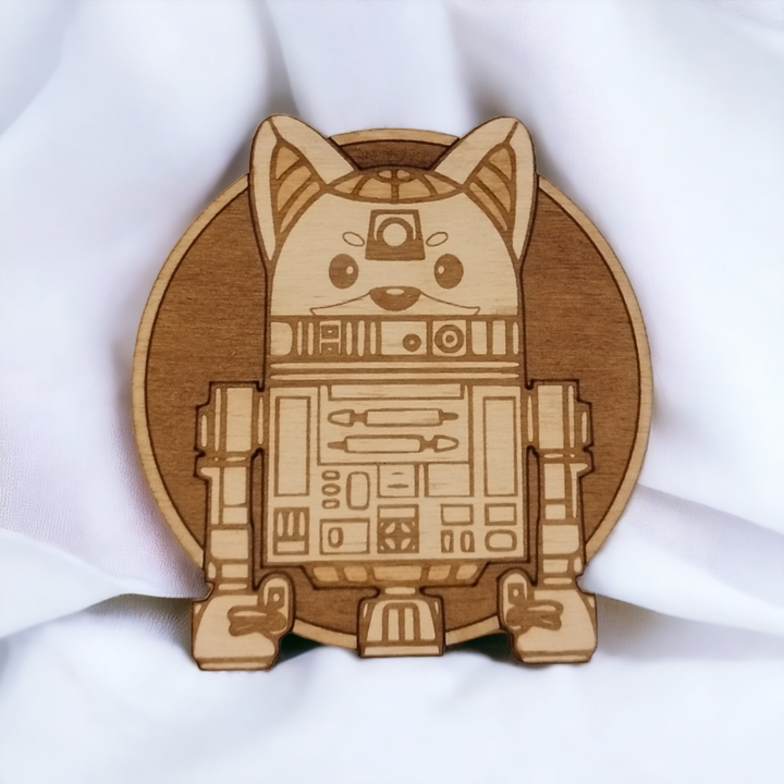 Set of 6 Star Wars Cat Wooden Coasters - Handmade Gift - Housewarming - Wood Kitchenware - Baby Yoda - The Mandalorian-1