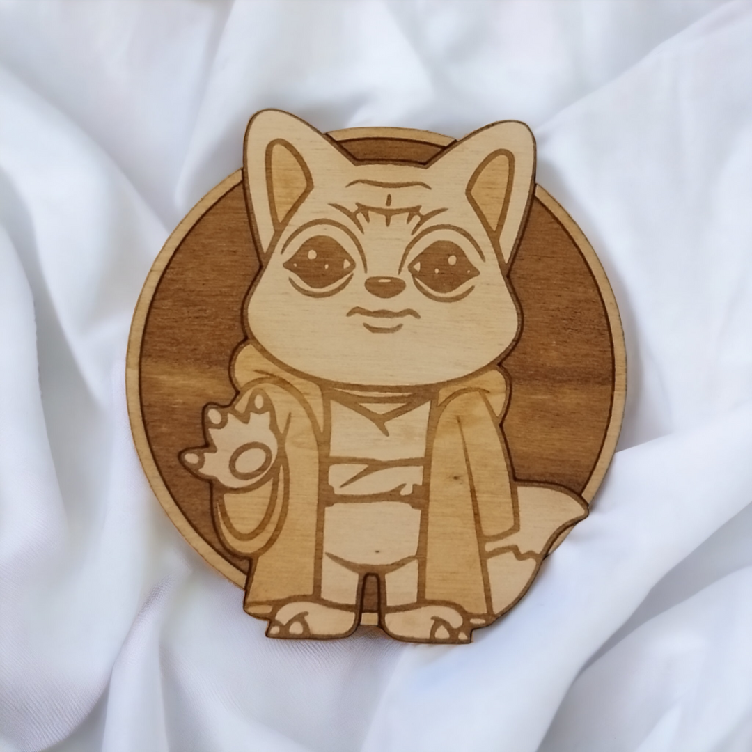 Set of 6 Star Wars Cat Wooden Coasters - Handmade Gift - Housewarming - Wood Kitchenware - Baby Yoda - The Mandalorian-2