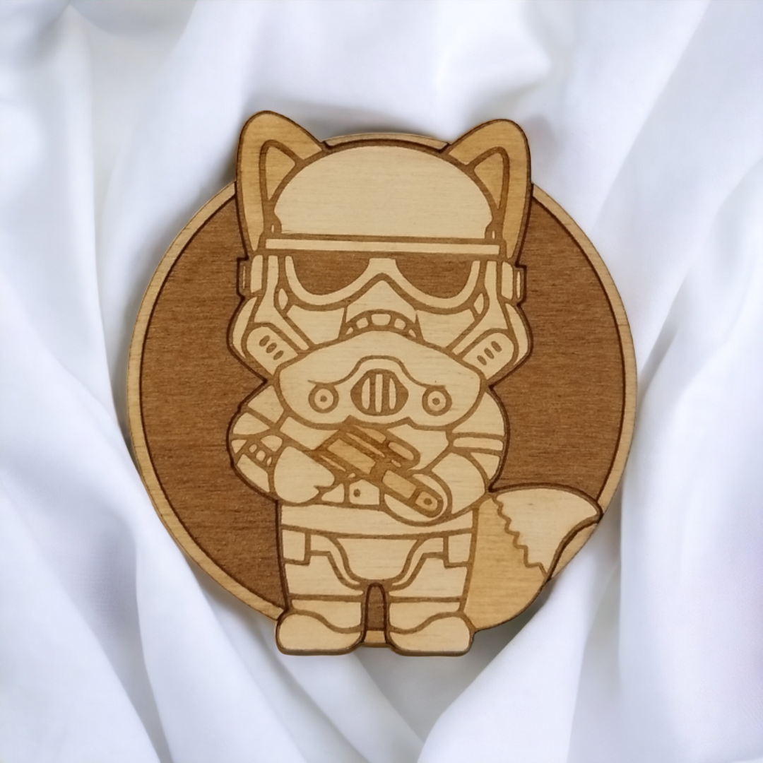 Set of 6 Star Wars Cat Wooden Coasters - Handmade Gift - Housewarming - Wood Kitchenware - Baby Yoda - The Mandalorian-4