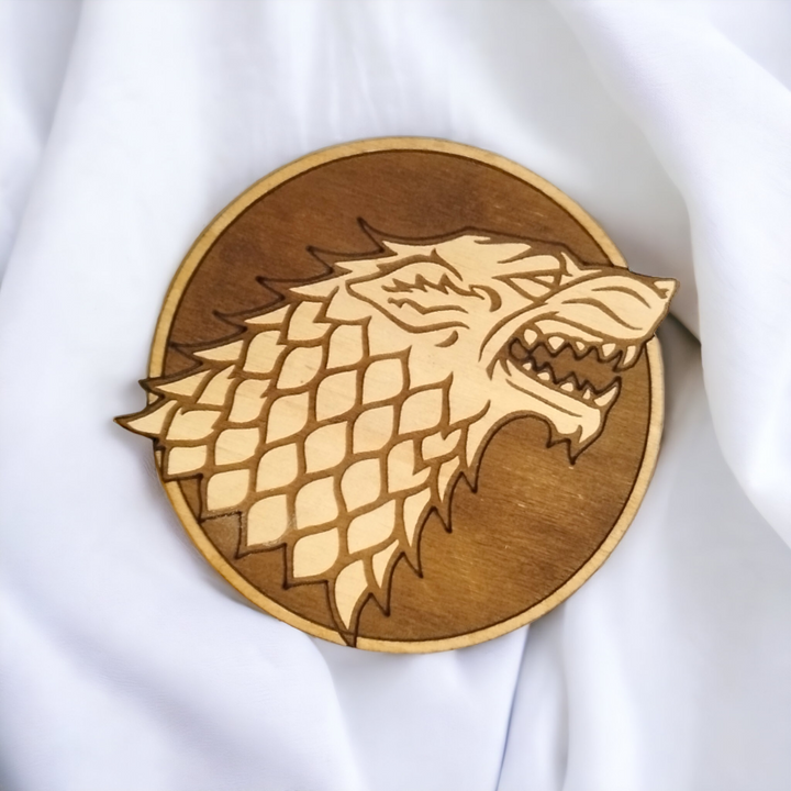 Set of 6 Game of Thrones Houses Wooden Coasters - Handmade Gift - Housewarming - Wood Kitchenware-7