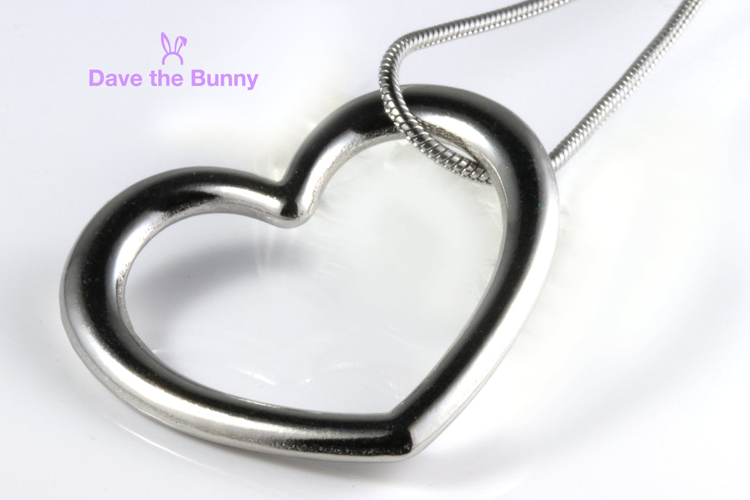 Heart Necklace - Heart Pendant Necklace or Heart Necklaces for Women Color Silver Heart Necklace for Couples or Gifts for Women a Great Heart Chain Necklace or Heart Jewelry Metal Heart for Necklace-5