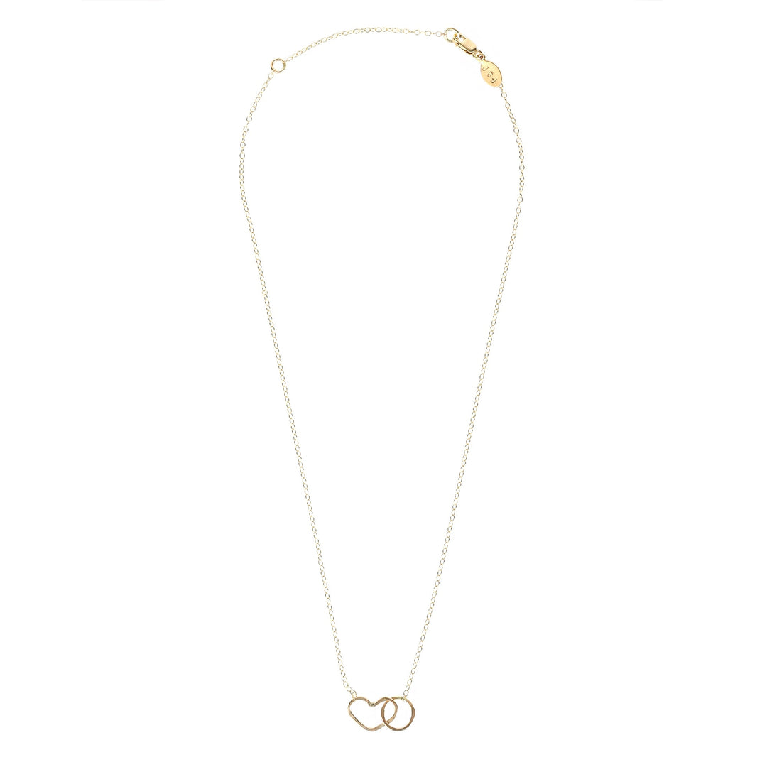 Namaste Necklace - Heart and Circle Infinity Necklace-4