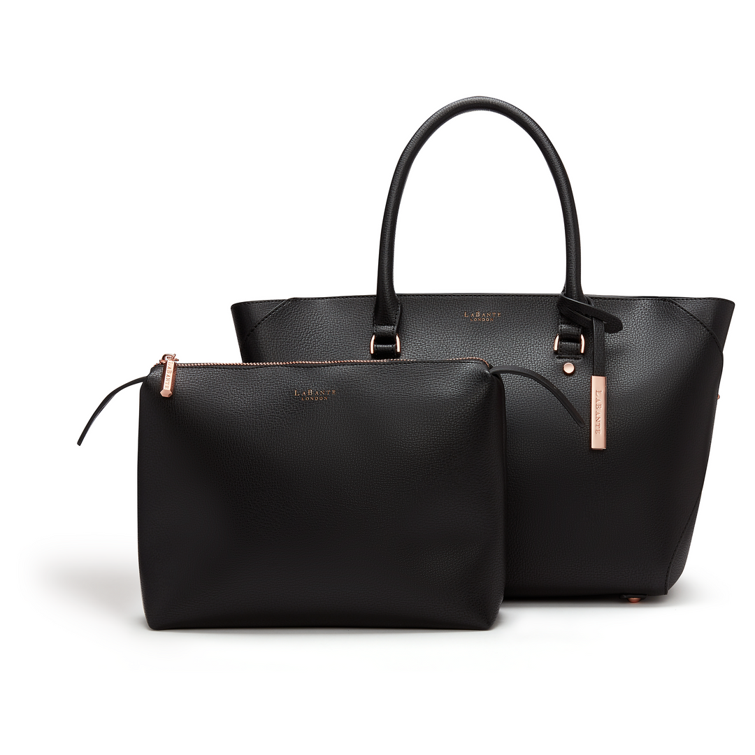 Black - Sophie Vegan Leather Tote Bag-0