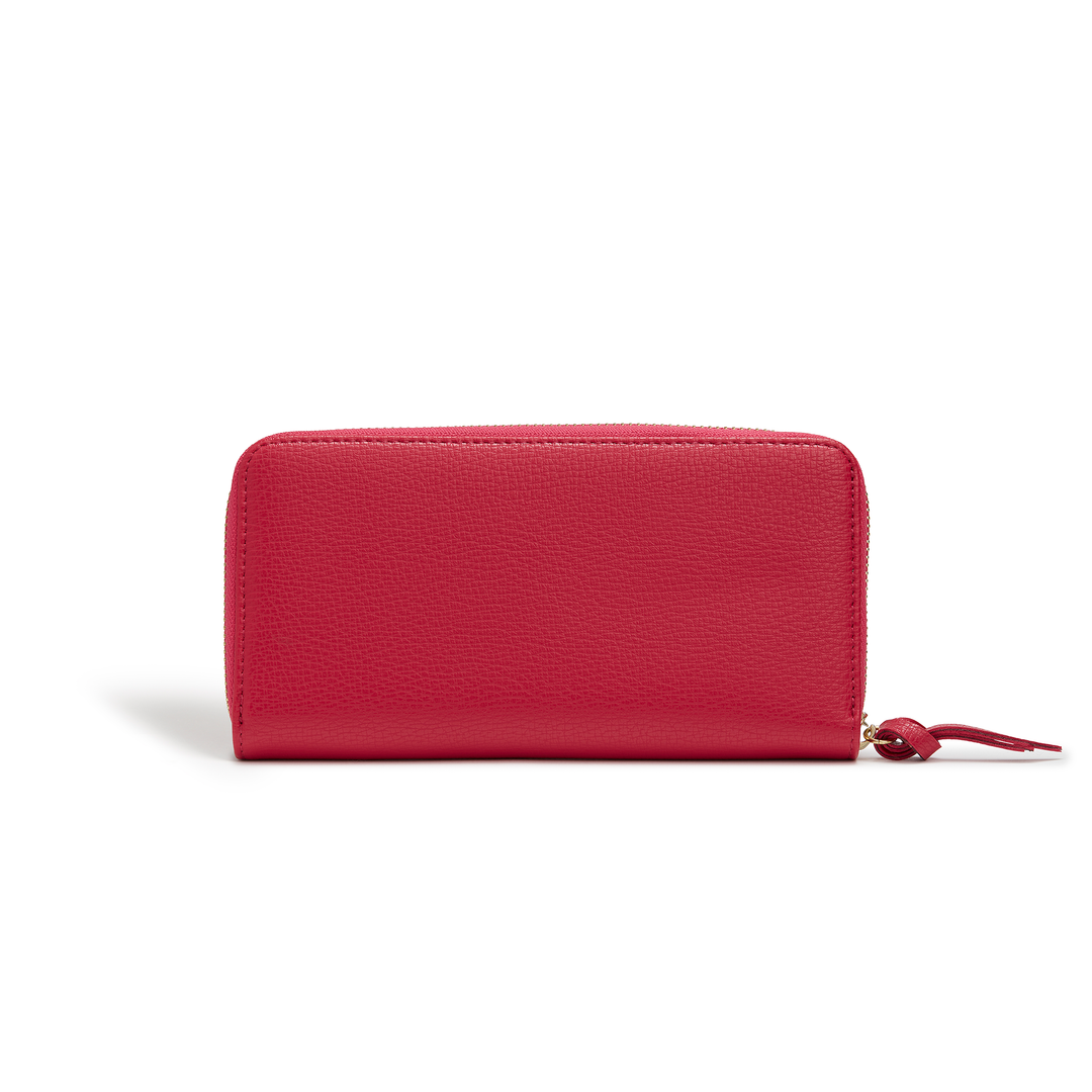 Serene Fushia Vegan Zip Around Wallet-3