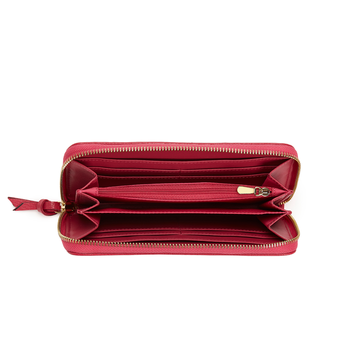 Serene Fushia Vegan Zip Around Wallet-4