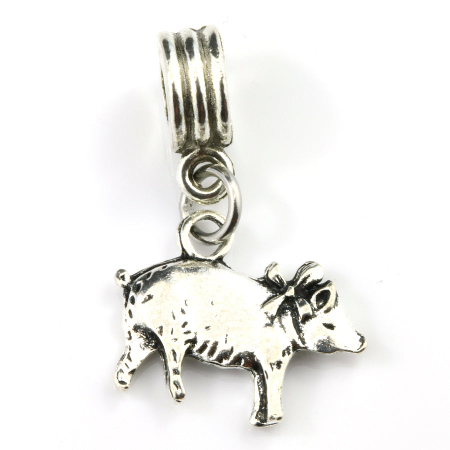 Pig with Bow Charm-0