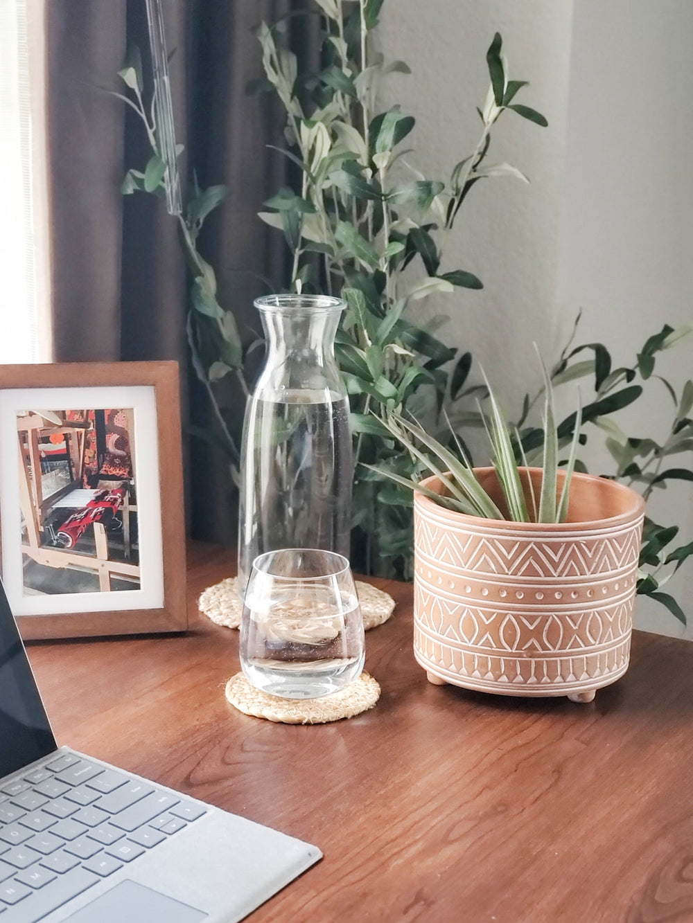 Hand Etched Terracotta Pot - Small-1