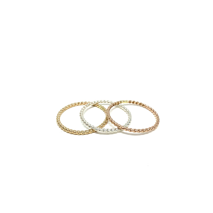 Rustic Twist Stacking Rings-0