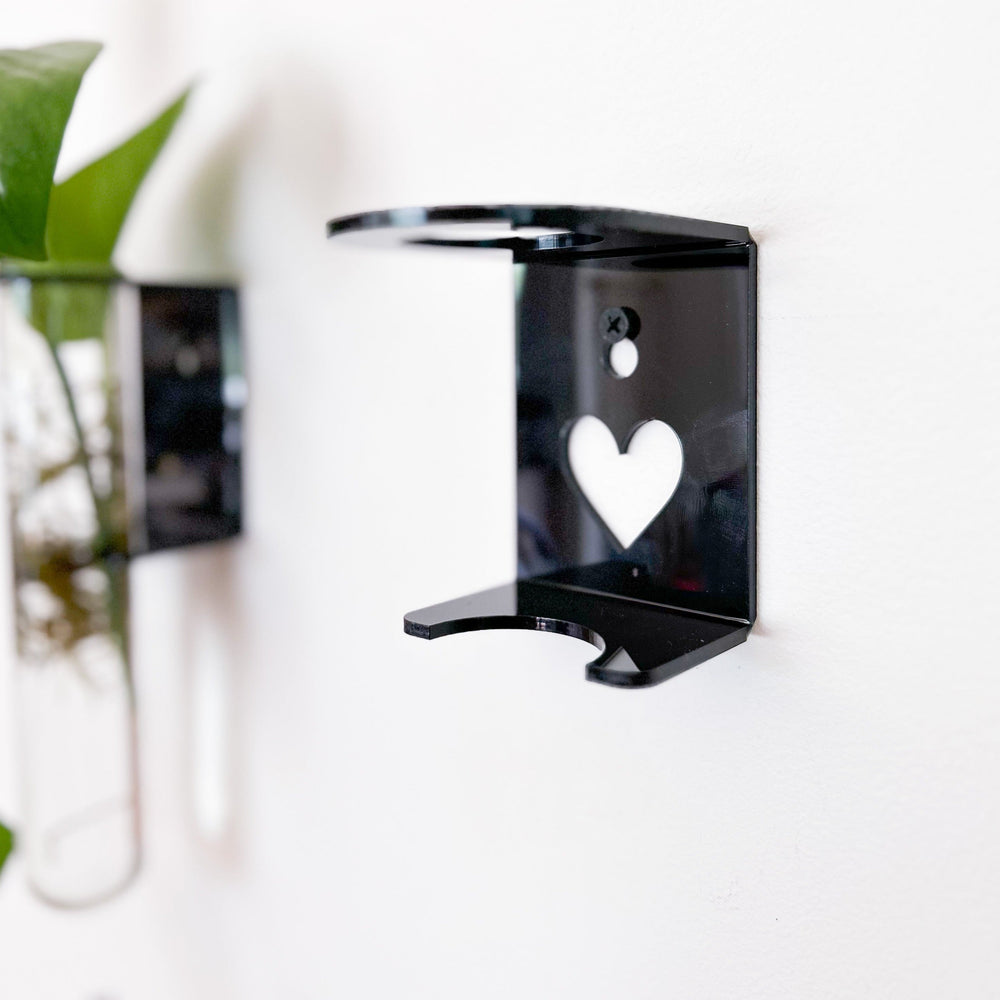 Propagation Little Shelf - Black Acrylic with Heart Detail-1