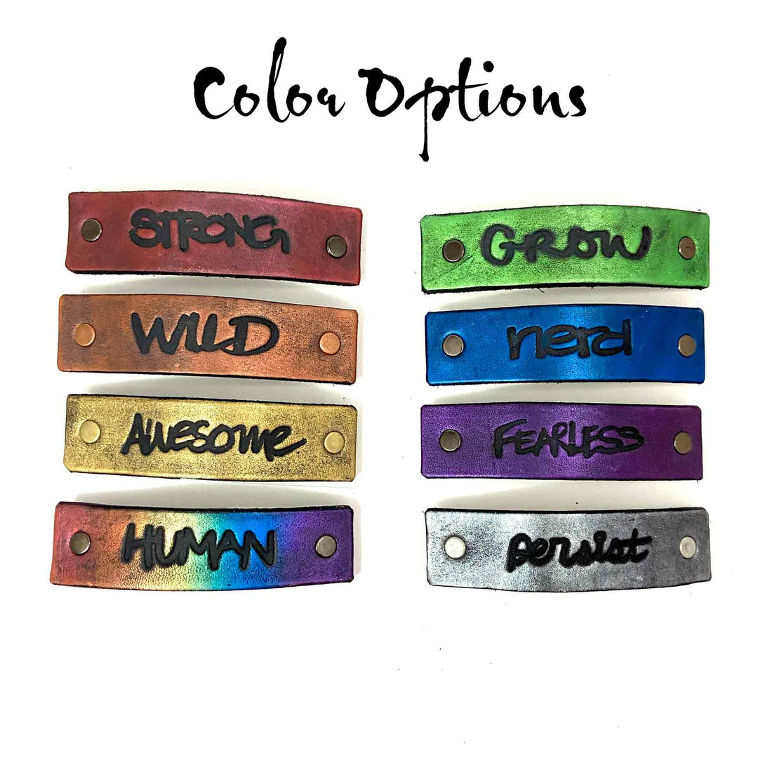 HUMAN One Word Caption for Diversity & Pride / Stamped Hair Clip Barrette-3