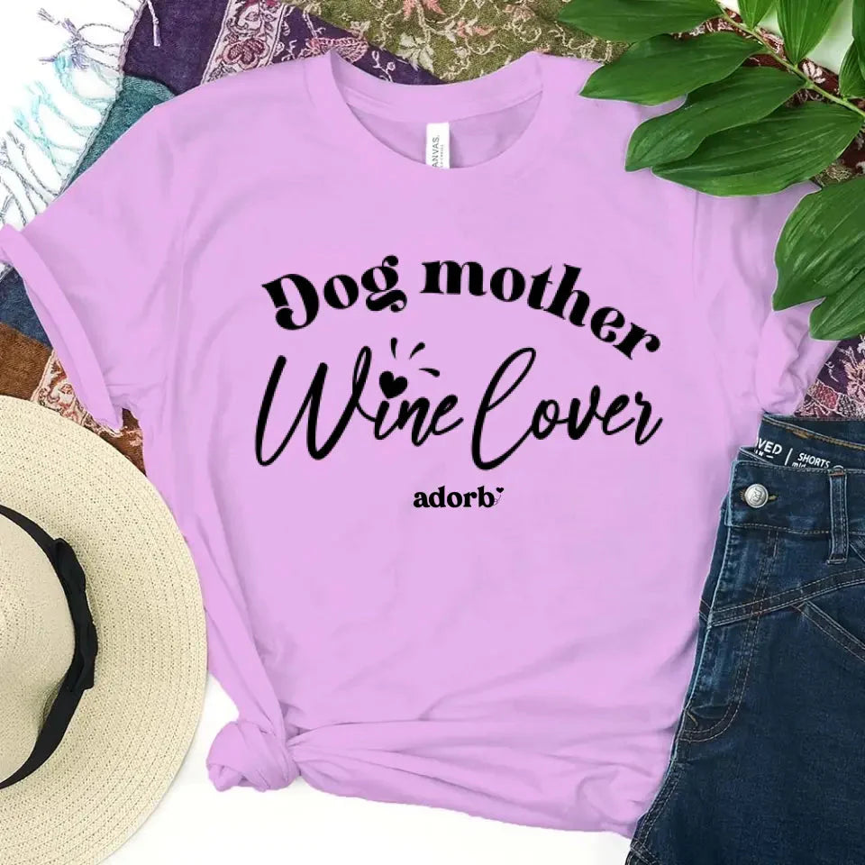 Dog Mother Wine Lover T-shirt